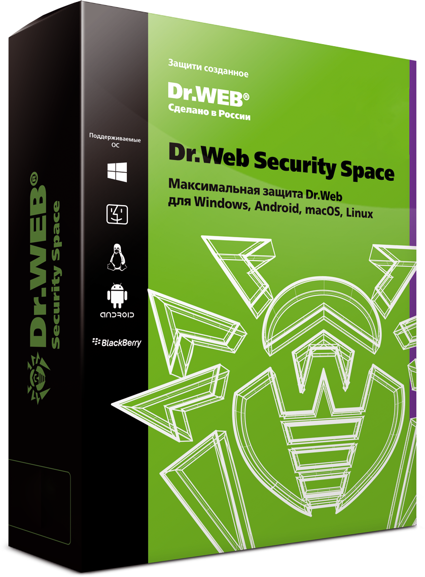 Dr.Web Security Space, КЗ, продление на 12 мес.,2 лиц